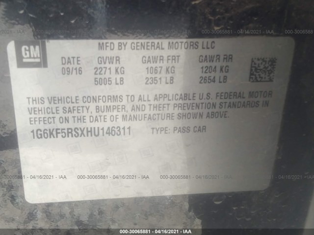 Photo 8 VIN: 1G6KF5RSXHU146311 - CADILLAC CT6 SEDAN 