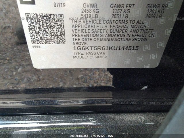 Photo 8 VIN: 1G6KT5R61KU144515 - CADILLAC CT6 SEDAN 