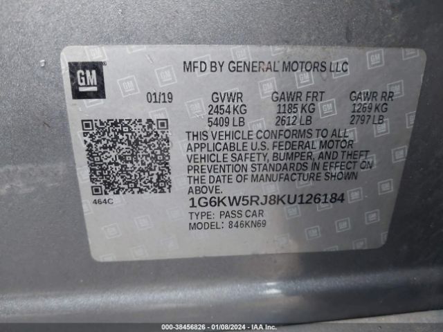 Photo 8 VIN: 1G6KW5RJ8KU126184 - CADILLAC CT6-V 