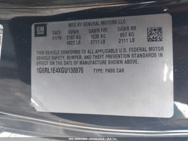 Photo 8 VIN: 1G6RL1E4XGU138876 - CADILLAC ELR 