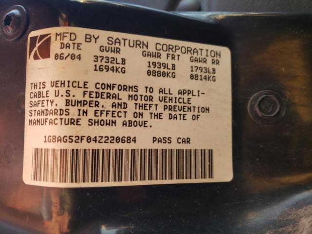 Photo 11 VIN: 1G8AG52F04Z220684 - SATURN ION LEVEL 