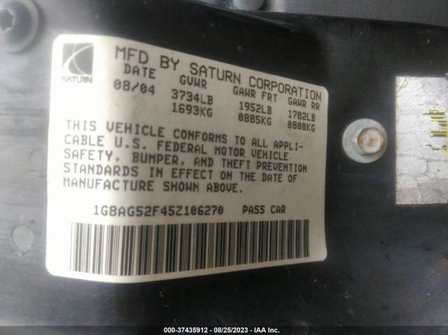 Photo 8 VIN: 1G8AG52F45Z106270 - SATURN ION 