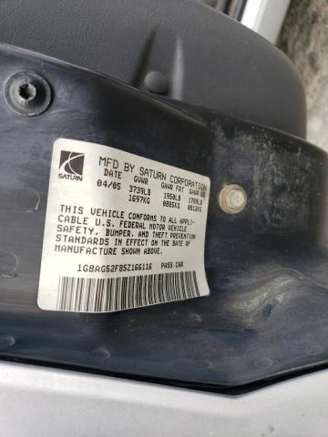 Photo 11 VIN: 1G8AG52F85Z166116 - SATURN ION LEVEL 