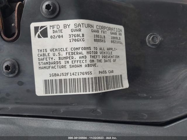 Photo 8 VIN: 1G8AJ52F14Z176955 - SATURN ION 