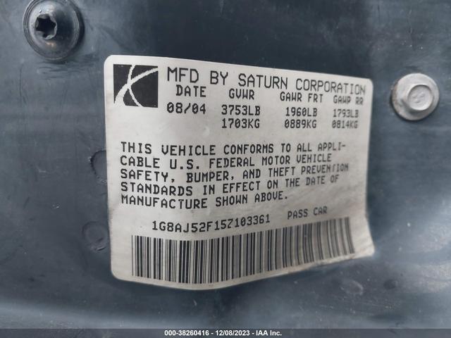 Photo 8 VIN: 1G8AJ52F15Z103361 - SATURN ION 