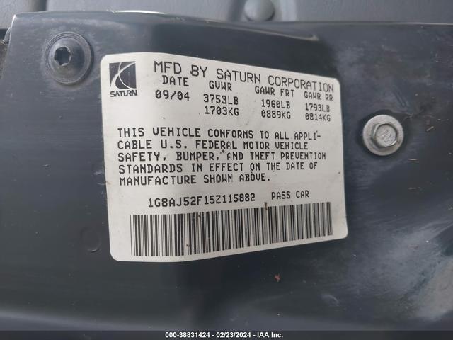 Photo 8 VIN: 1G8AJ52F15Z115882 - SATURN ION 