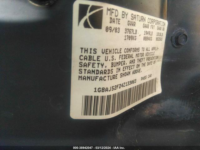 Photo 8 VIN: 1G8AJ52F24Z133063 - SATURN ION 