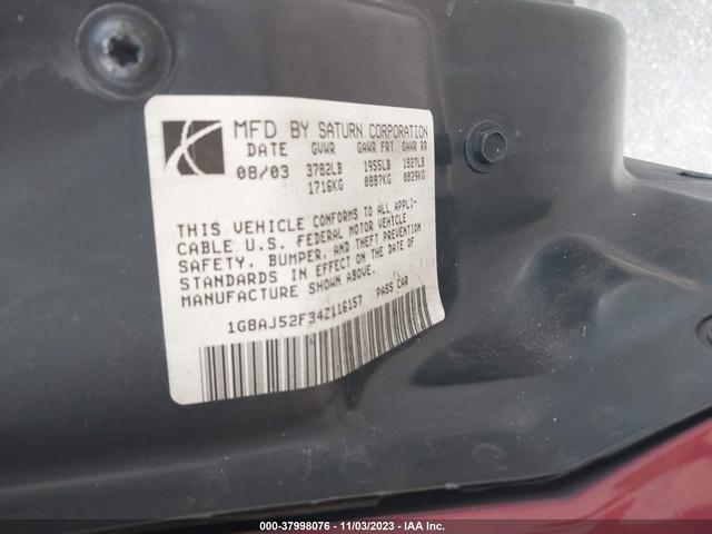 Photo 8 VIN: 1G8AJ52F34Z116157 - SATURN ION 