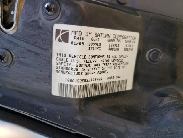 Photo 11 VIN: 1G8AJ52F53Z145755 - SATURN ION 