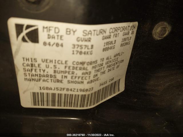 Photo 8 VIN: 1G8AJ52F84Z196023 - SATURN ION 