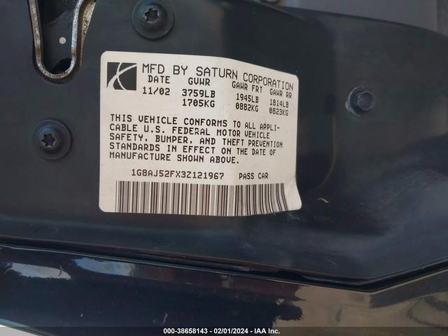 Photo 8 VIN: 1G8AJ52FX3Z121967 - SATURN ION 