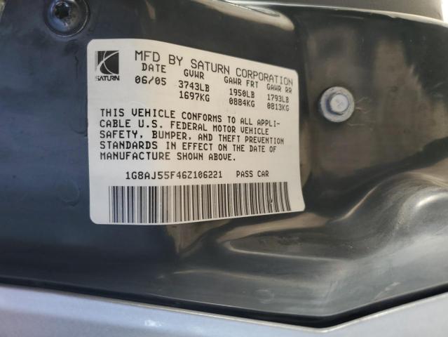 Photo 12 VIN: 1G8AJ55F46Z106221 - SATURN ION LEVEL 