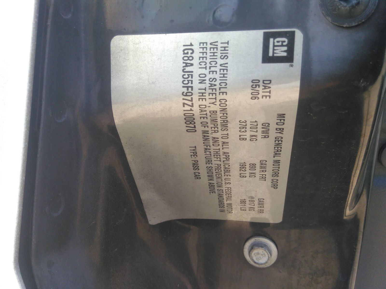 Photo 5 VIN: 1G8AJ55F97Z100870 - SATURN ION 