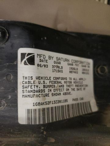 Photo 11 VIN: 1G8AK52F13Z201185 - SATURN ION LEVEL 