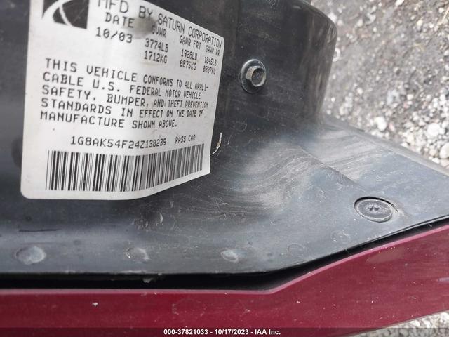 Photo 8 VIN: 1G8AK54F24Z138239 - SATURN ION 