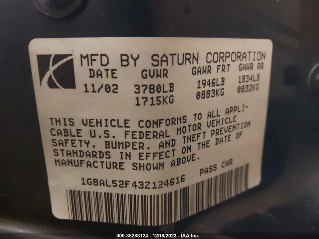 Photo 8 VIN: 1G8AL52F43Z124616 - SATURN ION 