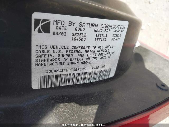 Photo 8 VIN: 1G8AN12F23Z167595 - SATURN ION 