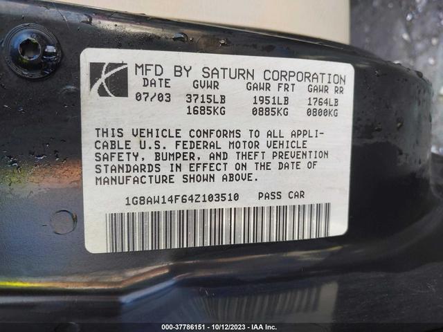 Photo 8 VIN: 1G8AW14F64Z103510 - SATURN ION 