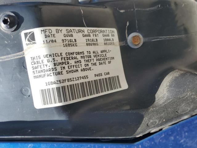 Photo 12 VIN: 1G8AZ52F85Z127455 - SATURN ION 