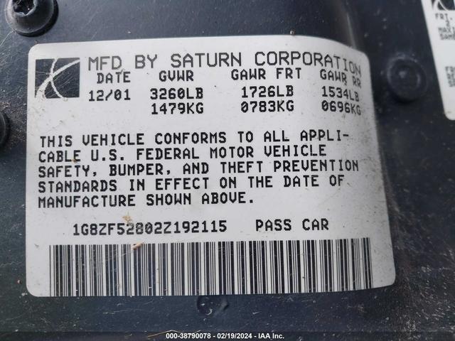 Photo 8 VIN: 1G8ZF52802Z192115 - SATURN SL 