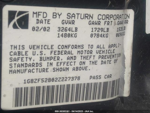 Photo 8 VIN: 1G8ZF52802Z227378 - SATURN SL 