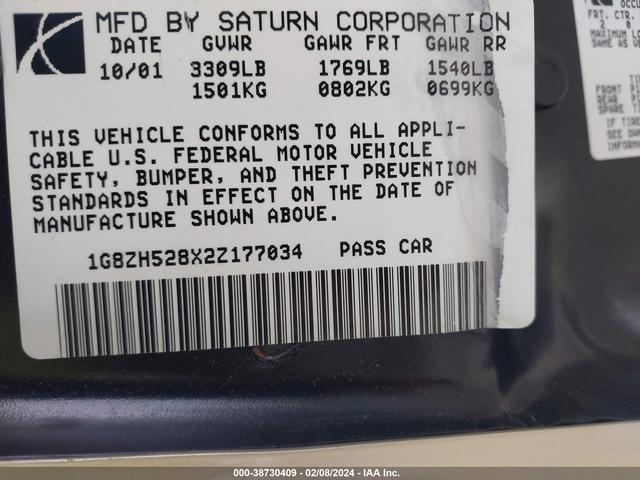 Photo 8 VIN: 1G8ZH528X2Z177034 - SATURN SL 