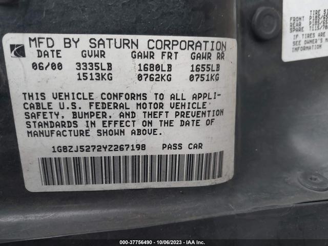 Photo 8 VIN: 1G8ZJ5272YZ267198 - SATURN SL 