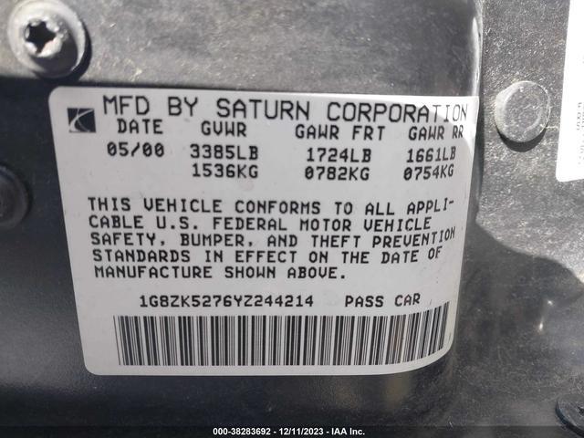 Photo 8 VIN: 1G8ZK5276YZ244214 - SATURN SL 