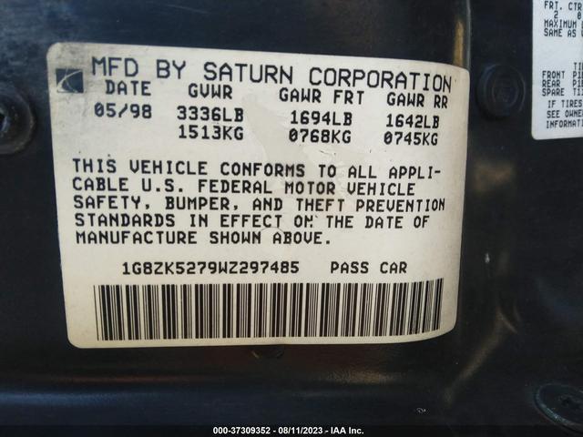 Photo 8 VIN: 1G8ZK5279WZ297485 - SATURN SL 