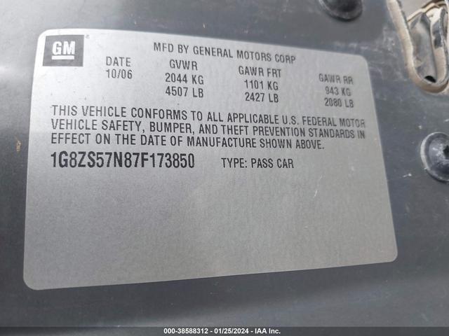 Photo 8 VIN: 1G8ZS57N87F173850 - SATURN AURA 