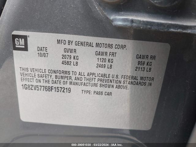 Photo 9 VIN: 1G8ZV57768F157219 - SATURN AURA 