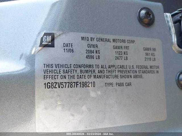 Photo 8 VIN: 1G8ZV57787F198210 - SATURN AURA 