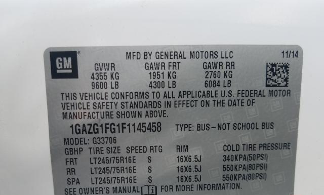 Photo 9 VIN: 1GAZG1FG1F1145458 - CHEVROLET EXPRESS 