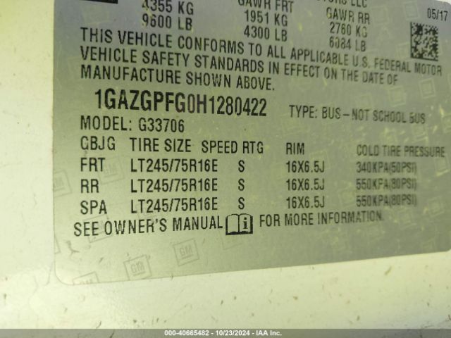 Photo 8 VIN: 1GAZGPFG0H1280422 - CHEVROLET EXPRESS 