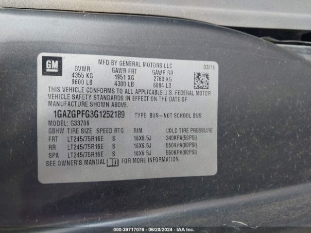 Photo 8 VIN: 1GAZGPFG3G1252189 - CHEVROLET EXPRESS 