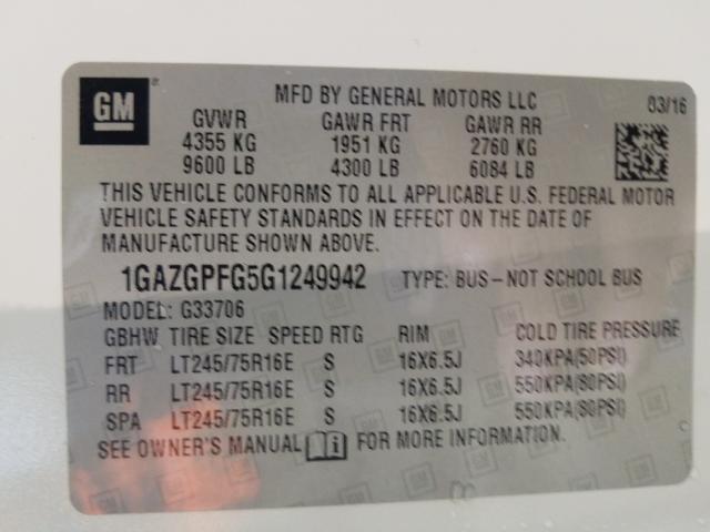 Photo 9 VIN: 1GAZGPFG5G1249942 - CHEVROLET EXPRESS G3 