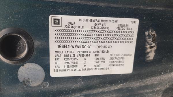 Photo 2 VIN: 1GBEL19W7WB151851 - CHEVROLET ASTRO 