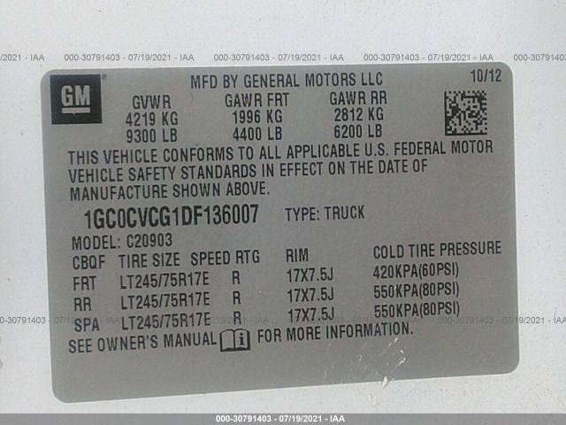 Photo 8 VIN: 1GC0CVCG1DF136007 - CHEVROLET SILVERADO 2500HD 