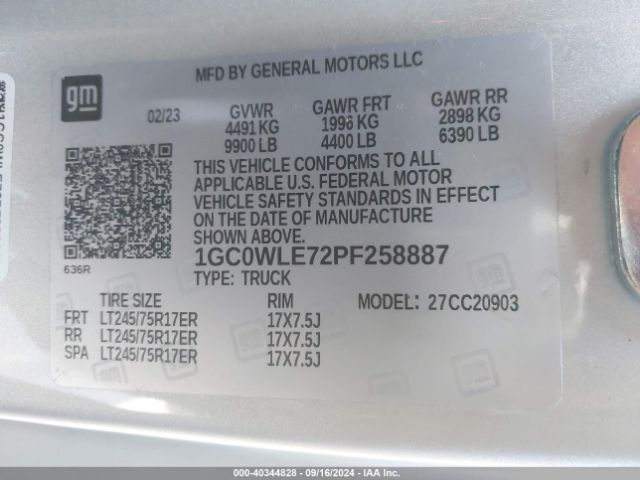 Photo 8 VIN: 1GC0WLE72PF258887 - CHEVROLET SILVERADO HD 