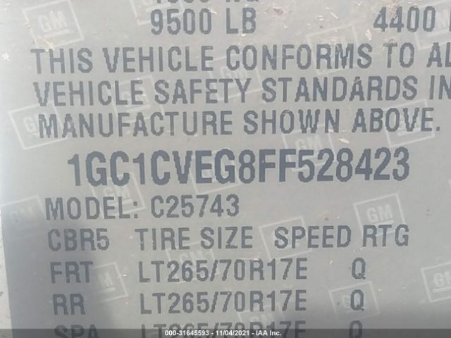 Photo 8 VIN: 1GC1CVEG8FF528423 - CHEVROLET SILVERADO 2500HD 