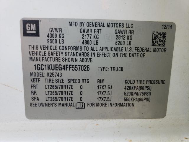 Photo 9 VIN: 1GC1KUEG4FF557026 - CHEVROLET SILVERADO 