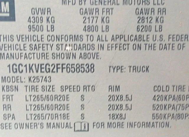 Photo 8 VIN: 1GC1KVEG2FF658538 - CHEVROLET SILVERADO 2500HD 