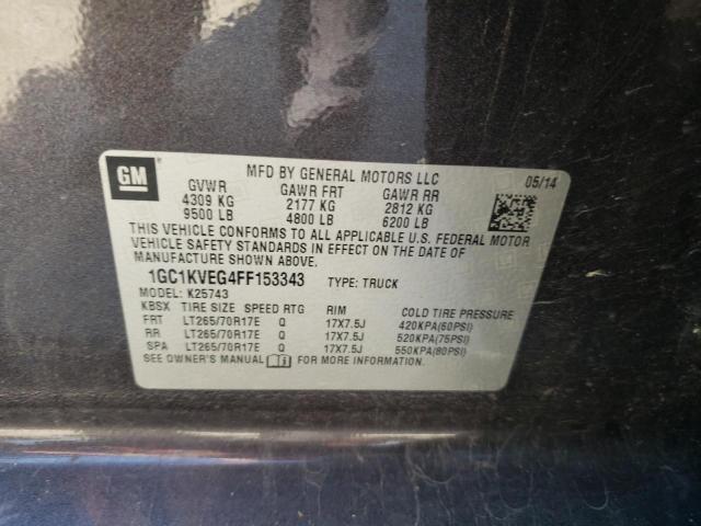 Photo 9 VIN: 1GC1KVEG4FF153343 - CHEVROLET SILVERADO 