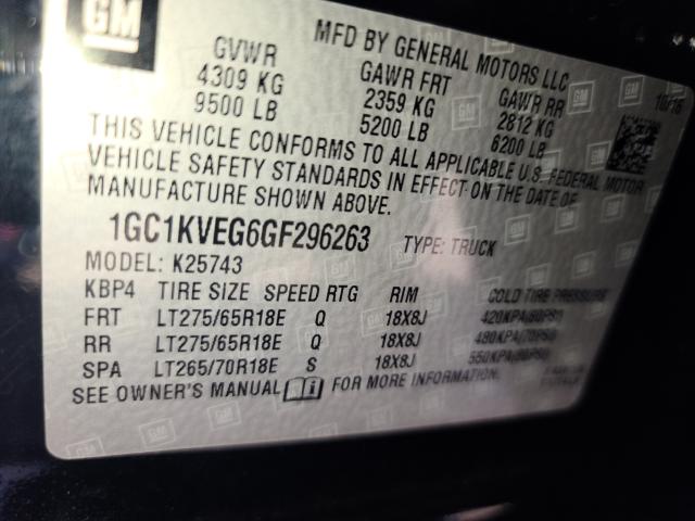 Photo 9 VIN: 1GC1KVEG6GF296263 - CHEVROLET SILVERADO 