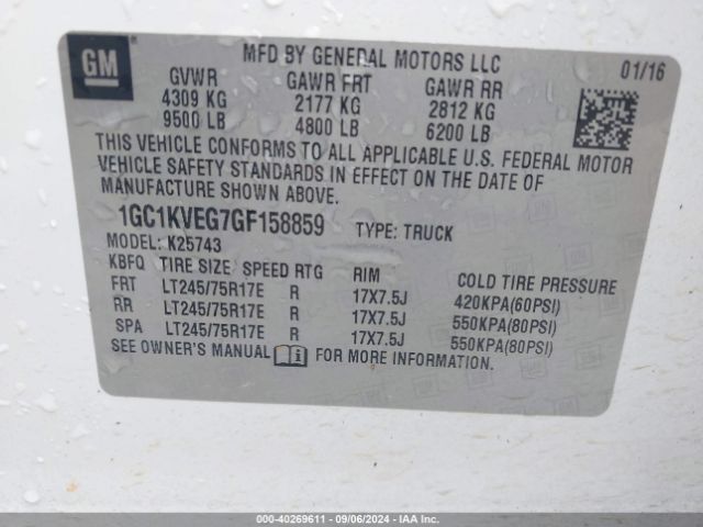 Photo 8 VIN: 1GC1KVEG7GF158859 - CHEVROLET SILVERADO 