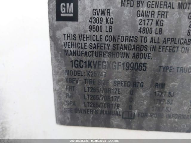 Photo 8 VIN: 1GC1KVEGXGF199065 - CHEVROLET SILVERADO 2500HD 