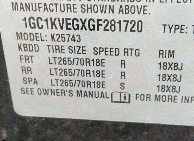 Photo 8 VIN: 1GC1KVEGXGF281720 - CHEVROLET SILVERADO 2500HD 