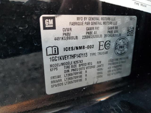 Photo 11 VIN: 1GC1KVEY7HF147113 - CHEVROLET SILVERADO 