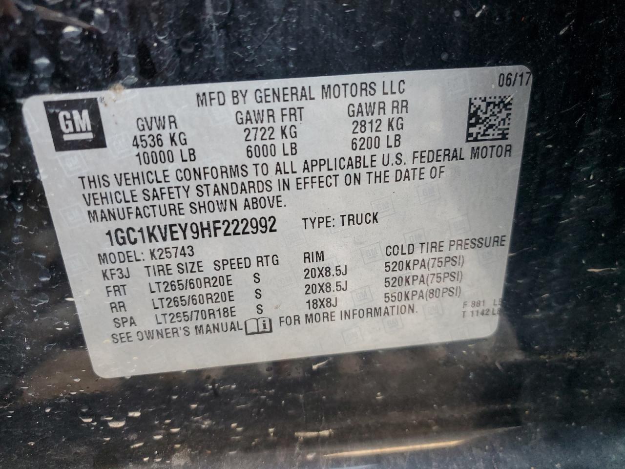 Photo 11 VIN: 1GC1KVEY9HF222992 - CHEVROLET SILVERADO 