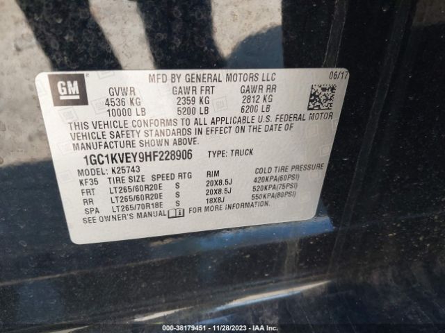 Photo 8 VIN: 1GC1KVEY9HF228906 - CHEVROLET SILVERADO 2500HD 